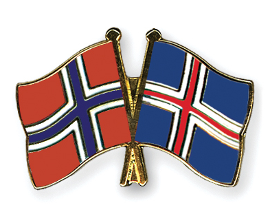 Pin - Norsk og islandsk flagg 🇳🇴 🇮🇸