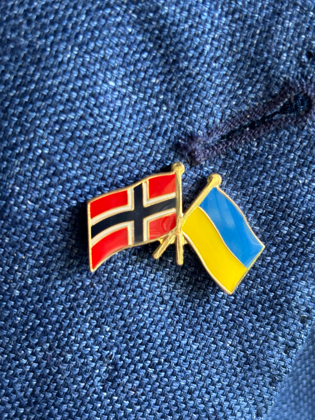 Pin - Norsk og ukrainsk flagg 🇳🇴 🇺🇦