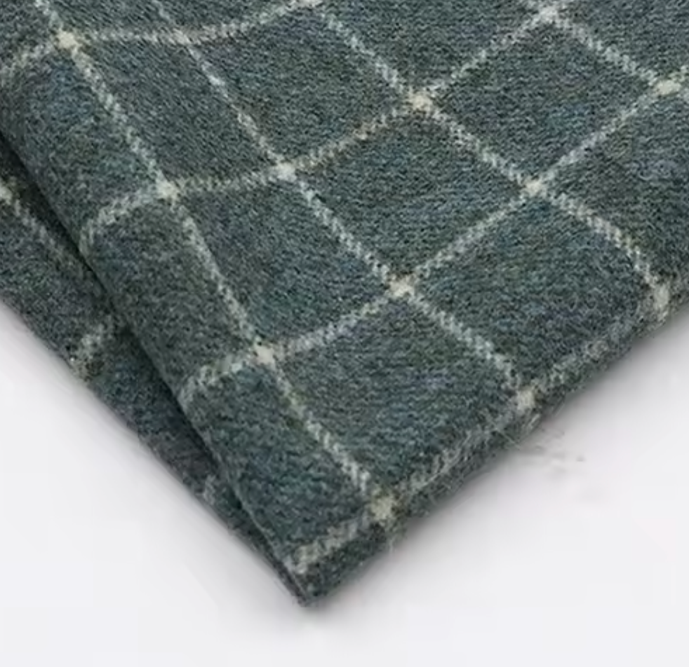 Pocket square - Grønt med ruter i ull