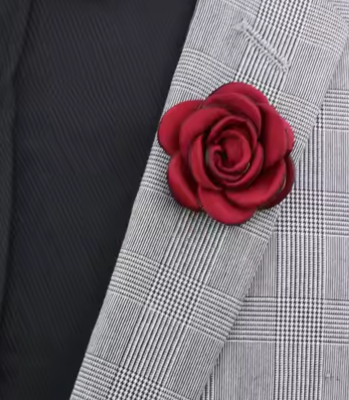 Jakkeslagsnål - Rød rose