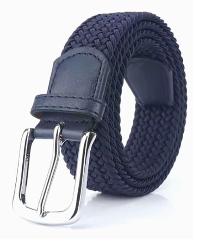 Stretchbelter med lærdetaljer