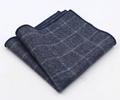 Pocket square - Blågrått med ruter i ull