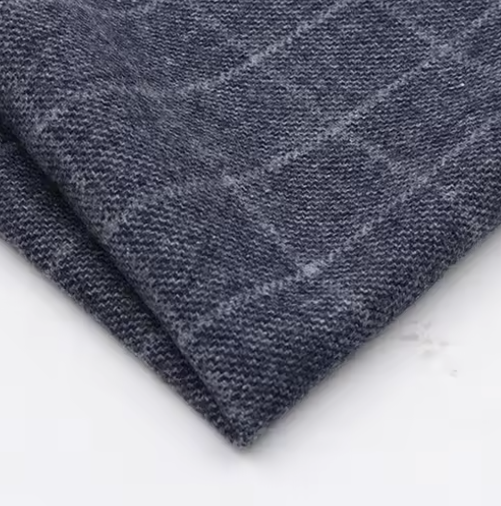 Pocket square - Blågrått med ruter i ull