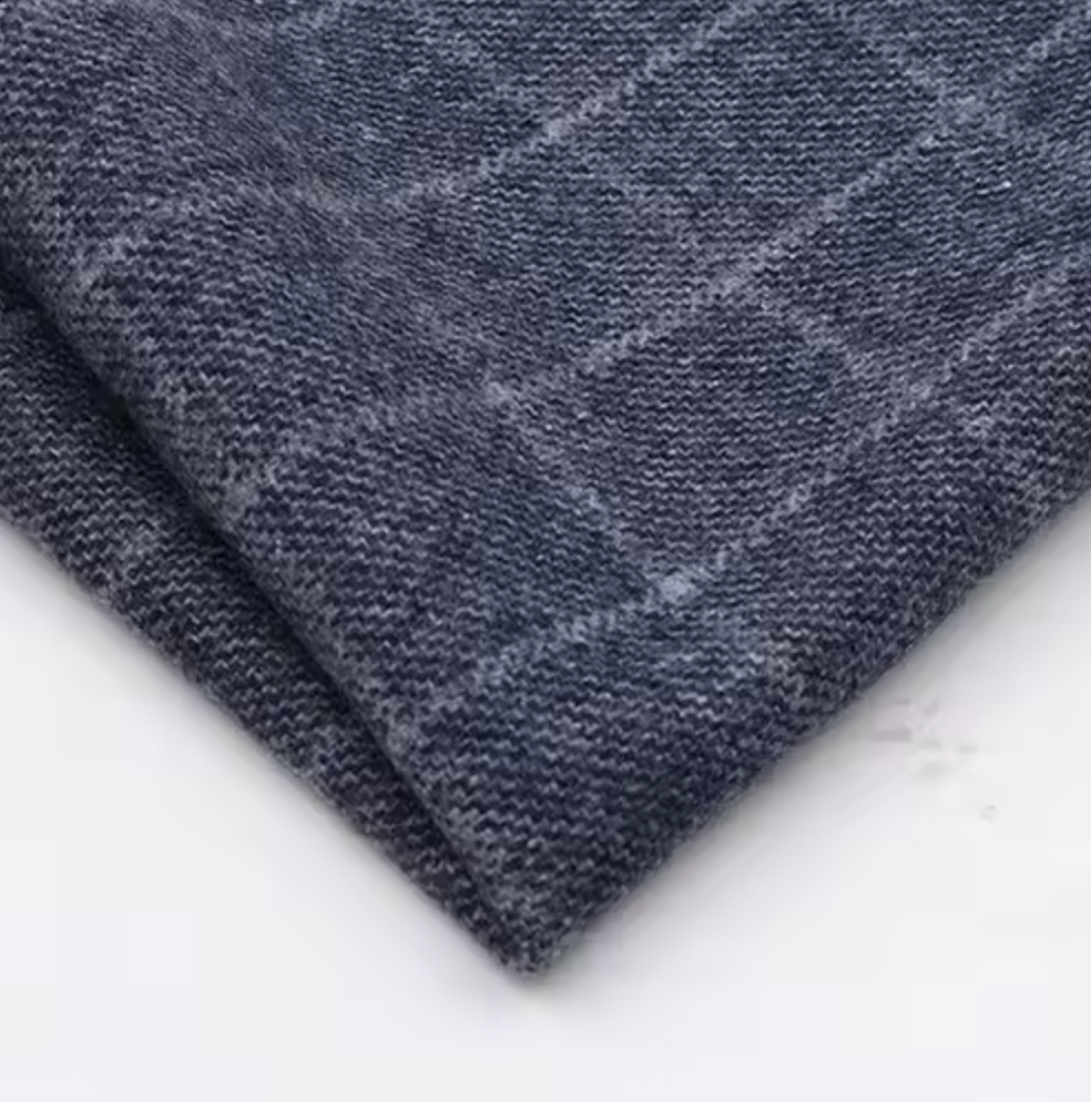 Pocket square - Blågrått med ruter i ull