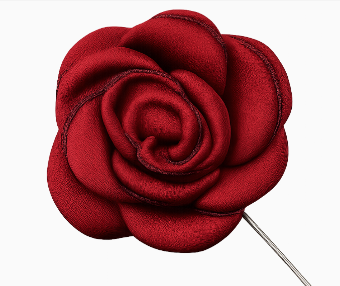 Jakkeslagsnål - Rød rose